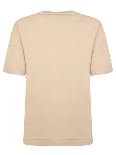 Burberry Beige Cotton T-shirts In Neutral
