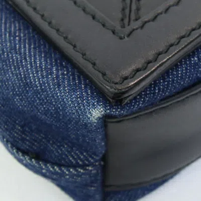 Pre-owned Balenciaga Black Blue Navy Denim Leather Handbag Shoulder Bag ()