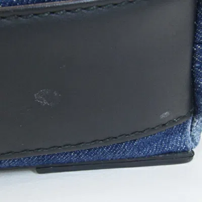 Pre-owned Balenciaga Black Blue Navy Denim Leather Handbag Shoulder Bag ()