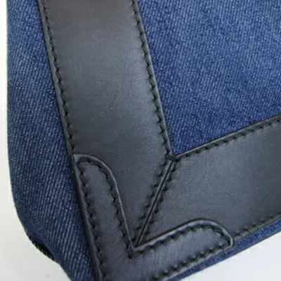 Pre-owned Balenciaga Black Blue Navy Denim Leather Handbag Shoulder Bag ()