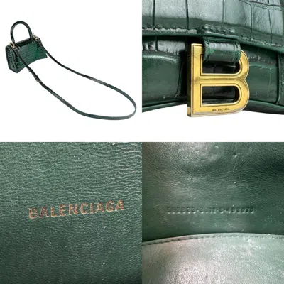 Pre-owned Balenciaga Dark Green Leather Handbag Shoulder Bag ()