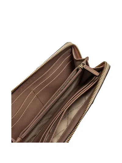 Pre-owned Michael Kors Vintage Monogram Zip Wallet In Neutral