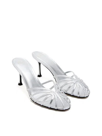 Alevì 90mm Metallic-effect Sandals In Silver