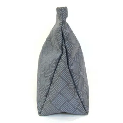 Pre-owned Bottega Veneta Intrecciato Gray Nylon Canvas Clutch Bag Pouch ()