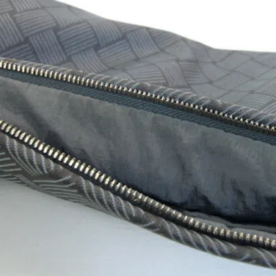 Pre-owned Bottega Veneta Intrecciato Gray Nylon Canvas Clutch Bag Pouch ()