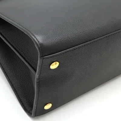 Pre-owned Burberry Black Leather Handbag Shoulder Bag Tote Bag ()
