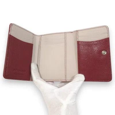 Pre-owned Burberry Bordeaux Red Color Wallet (tri-fold) () In Burgundy