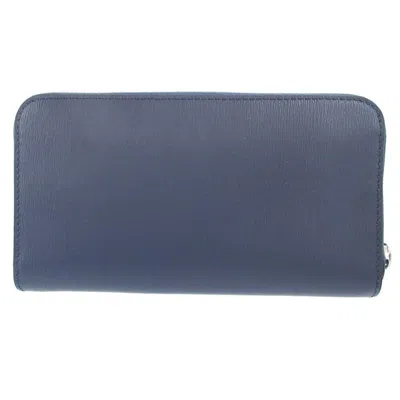 Pre-owned Burberry Navy Leather Long Wallet (bi-fold) ()