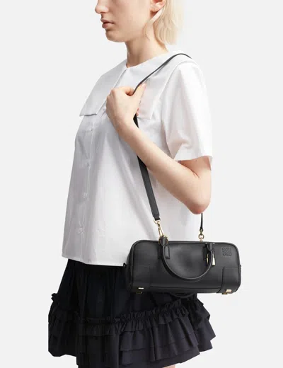 Loewe Womens Black Amazona 23 Cropped Leather Shoulder Bag