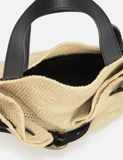 Loewe Punch Hole Medium Leather-trimmed Raffia Tote