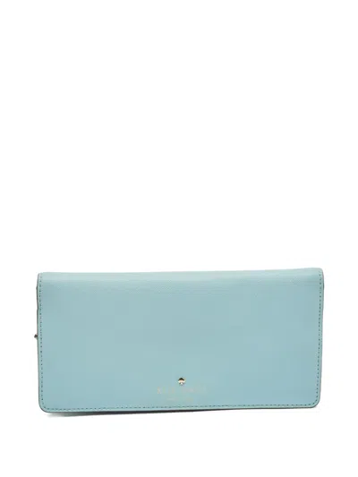 Pre-owned Kate Spade Leather Snap Wallet In Blue