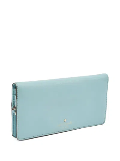 Pre-owned Kate Spade Leather Snap Wallet In Blue