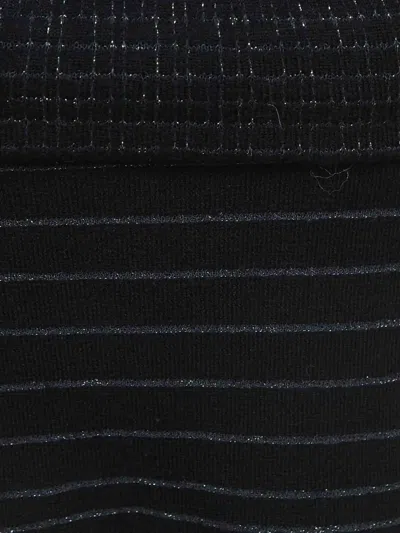 Pre-owned Kenzo Metallic Stripe Wool Dress In Black