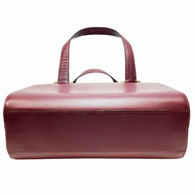 Pre-owned Cartier Bordeaux Leather Handbag Shoulder Bag ()