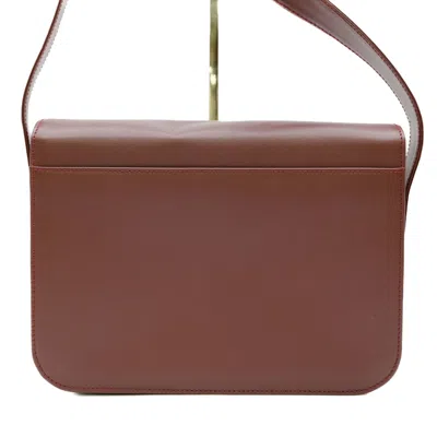 Pre-owned Cartier Bordeaux Red Color Leather Shoulder Bag ()