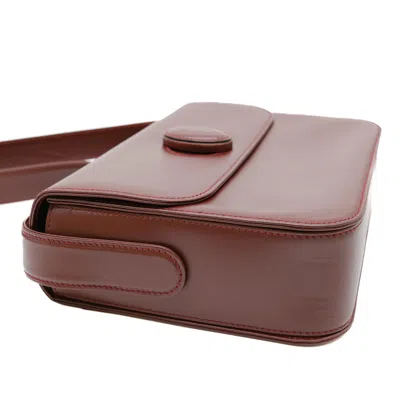 Pre-owned Cartier Bordeaux Red Color Leather Shoulder Bag ()