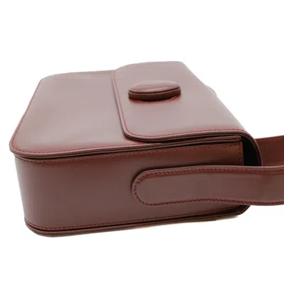 Pre-owned Cartier Bordeaux Red Color Leather Shoulder Bag ()