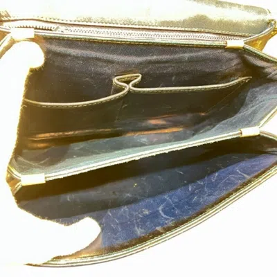 Pre-owned Celine Beige Navy Canvas Leather Shoulder Bag ()