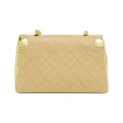 Pre-owned Chanel Beige Gold Leather Shoulder Bag ()