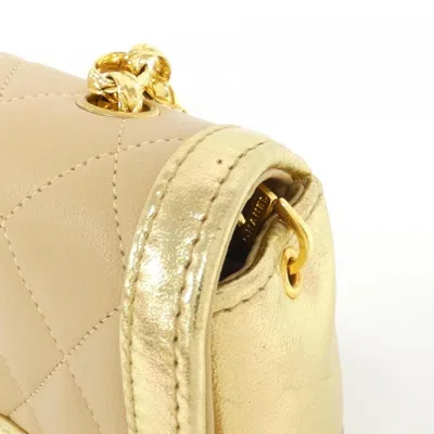Pre-owned Chanel Beige Gold Leather Shoulder Bag ()
