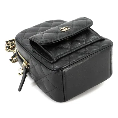 Pre-owned Chanel Black Grained Calfskin Backpack ()