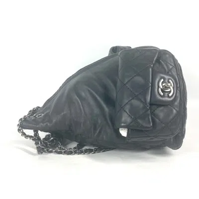 Pre-owned Chanel Black Leather Backpack Handbag ()