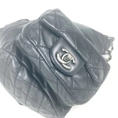 Pre-owned Chanel Black Leather Backpack Handbag ()