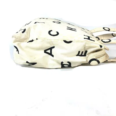 Pre-owned Chanel Black White Canvas Shoulder Bag Tote Bag ()