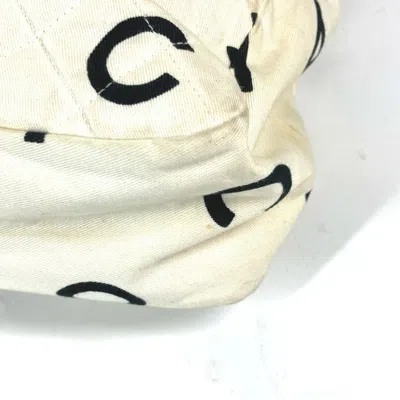 Pre-owned Chanel Black White Canvas Shoulder Bag Tote Bag ()