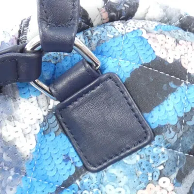 Pre-owned Chanel Blue Multi-color Canvas Backpack ()