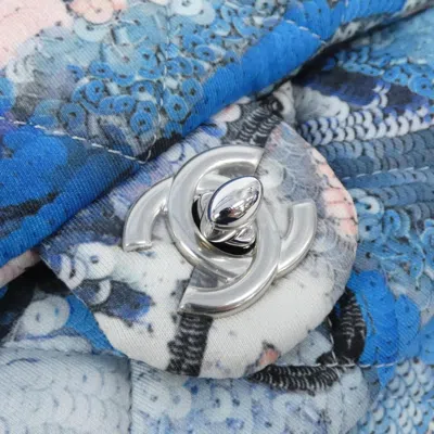 Pre-owned Chanel Blue Multi-color Canvas Backpack ()