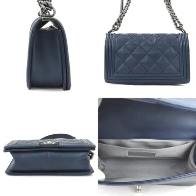 Pre-owned Chanel Navy Leather Shoulder Bag ()