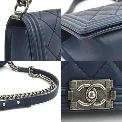 Pre-owned Chanel Navy Leather Shoulder Bag ()