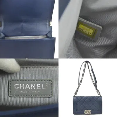 Pre-owned Chanel Navy Leather Shoulder Bag ()
