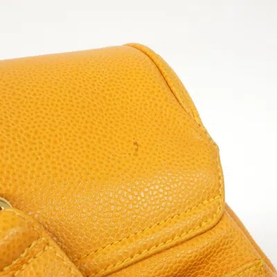 Pre-owned Chanel Orange Caviar Leather Backpack ()