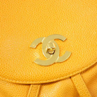 Pre-owned Chanel Orange Caviar Leather Backpack ()