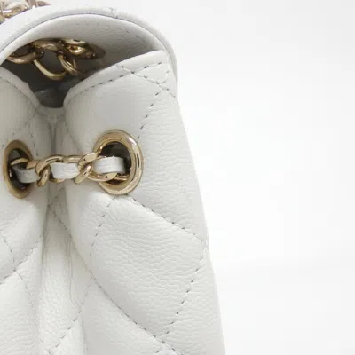Pre-owned Chanel White Caviar Leather Backpack ()
