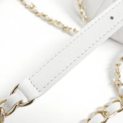 Pre-owned Chanel White Caviar Leather Backpack ()
