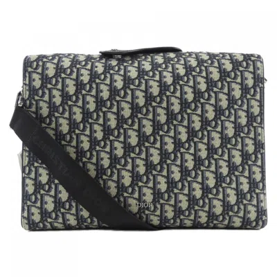 Pre-owned Dior Christian  Beige Navy Handbag Shoulder Bag ()