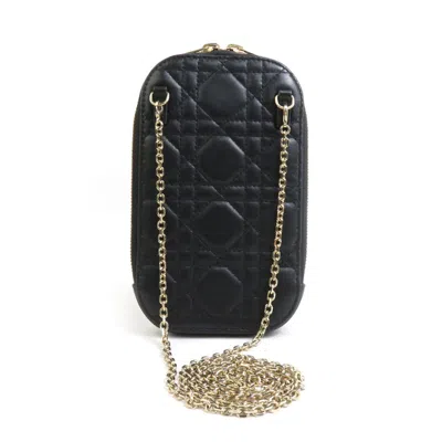 Pre-owned Dior Christian  Black Gold Leather Metal Shoulder Bag ()