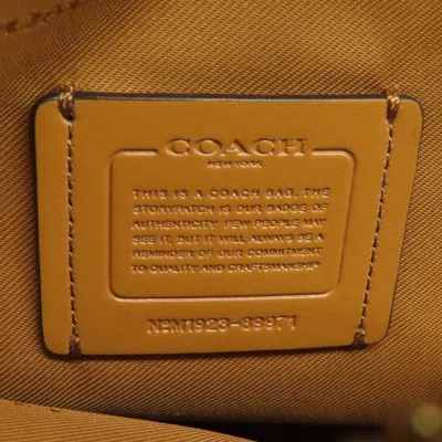 Pre-owned Coach Beige Black Brown Canvas Leather Tote Bag ()