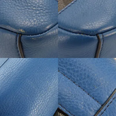 Pre-owned Coach Black Blue Leather Pvc Shoulder Bag Sling Bag ()