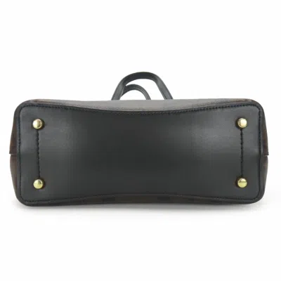 Pre-owned Coach Black Dark Brown Leather Tote Bag ()