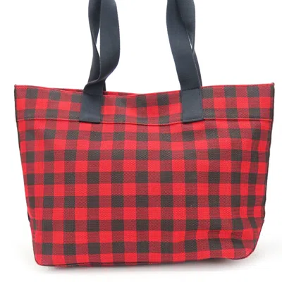 Pre-owned Coach Black Red Color Canvas Leather Tote Bag ()