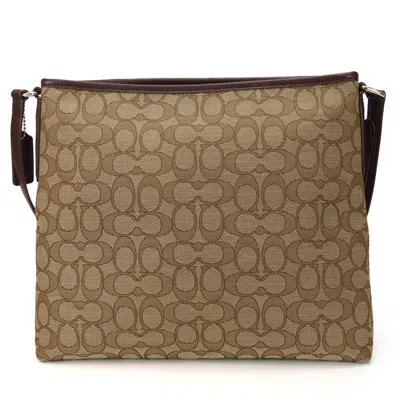 Pre-owned Coach Brown Canvas Leather Shoulder Bag ()