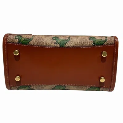 Pre-owned Coach Brown Coated Canvas Leather Shoulder Bag Tote Bag ()