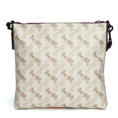 Pre-owned Coach Brown White Pvc Leather Shoulder Bag ()
