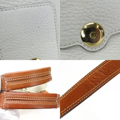 Pre-owned Coach Brown White Leather Tote Bag ()
