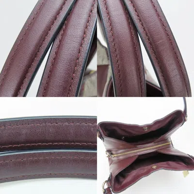 Pre-owned Coach Gray Pink Wine Leather Tote Bag ()