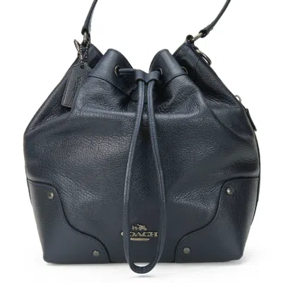 Pre-owned Coach Navy Leather Shoulder Bag ()